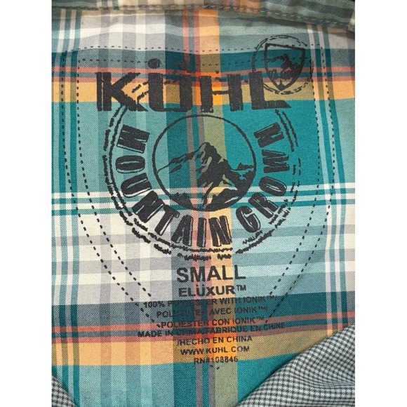 Kuhl Button Up‎ Shirt Mens Small Greeb Plaid Short Sleeve Hiking Outdoors - Picture 2 of 8